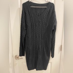 Cable knit sweater dress